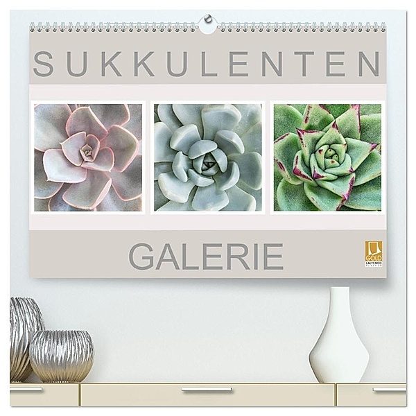 Sukkulenten Galerie (hochwertiger Premium Wandkalender 2025 DIN A2 quer), Kunstdruck in Hochglanz, Calvendo, Beate Wurster
