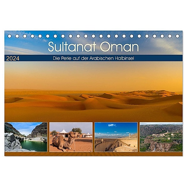 Sultanat Oman - Die Perle auf der Arabischen Halbinsel (Tischkalender 2024 DIN A5 quer), CALVENDO Monatskalender, Photo4emotion.com