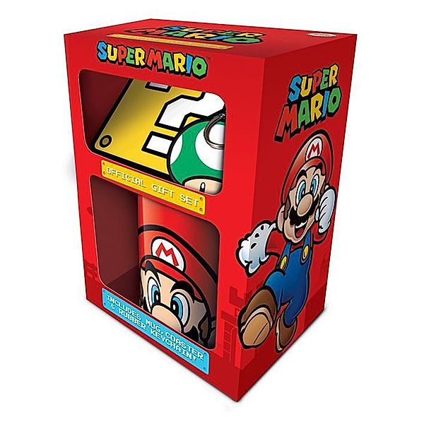 Super Mario (Mario) Gift Set (Mug, Coaster & Keychain)