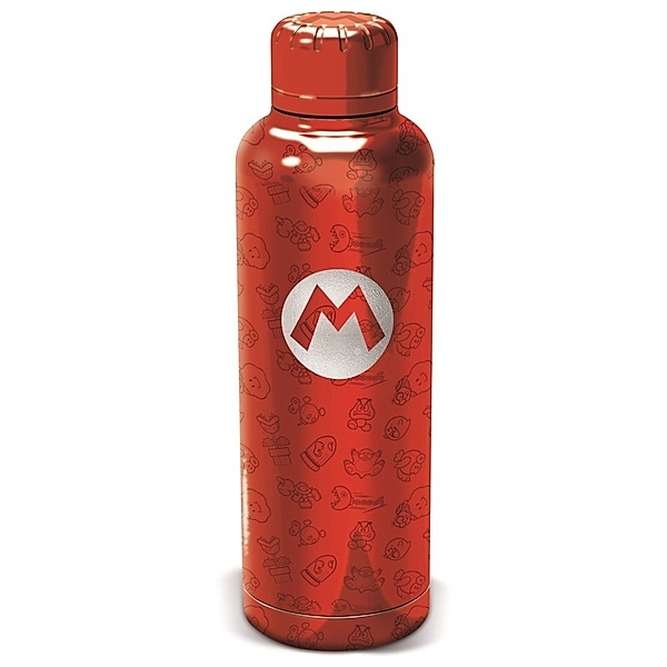 Super Mario Trinkflasche Edelstahl, doppelwandig, ca. 515 ml