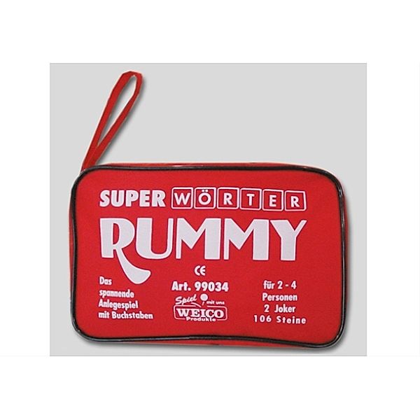 Super Wörter Rummy, für 2-4 Spieler, mit 106 Steinen
