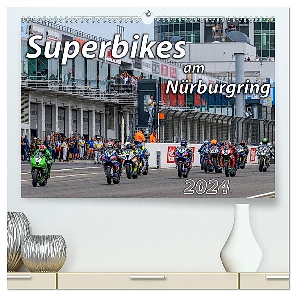 Superbikes am Nürburgring (hochwertiger Premium Wandkalender 2024 DIN A2 quer), Kunstdruck in Hochglanz, Dieter Wilczek & Michael Schweinle