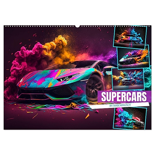 Supercars im Farbenrausch (Wandkalender 2024 DIN A2 quer), CALVENDO Monatskalender, Dirk Meutzner