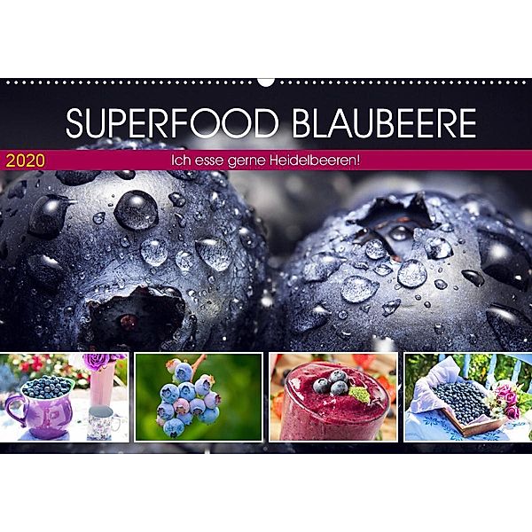 Superfood Blaubeere. Ich esse gerne Heidelbeeren! (Wandkalender 2020 DIN A2 quer), Rose Hurley
