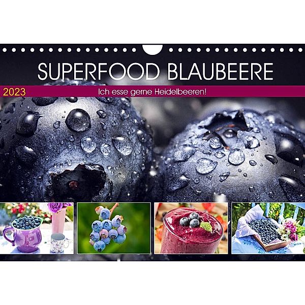 Superfood Blaubeere. Ich esse gerne Heidelbeeren! (Wandkalender 2023 DIN A4 quer), Rose Hurley