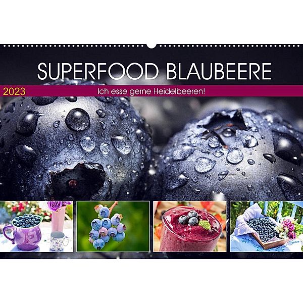 Superfood Blaubeere. Ich esse gerne Heidelbeeren! (Wandkalender 2023 DIN A2 quer), Rose Hurley