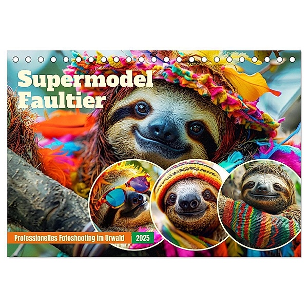 Supermodel Faultier. Professionelles Fotoshooting im Urwald (Tischkalender 2025 DIN A5 quer), CALVENDO Monatskalender, Calvendo, Rose Hurley