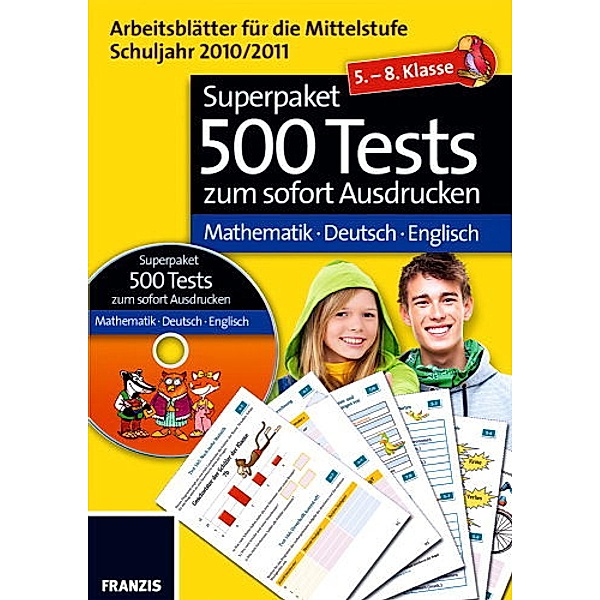 Superpaket 500 Tests zum sofort Ausdrucken, für die 5. - 8. Klasse