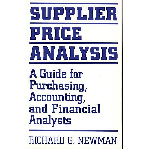 Supplier Price Analysis, Richard Newman