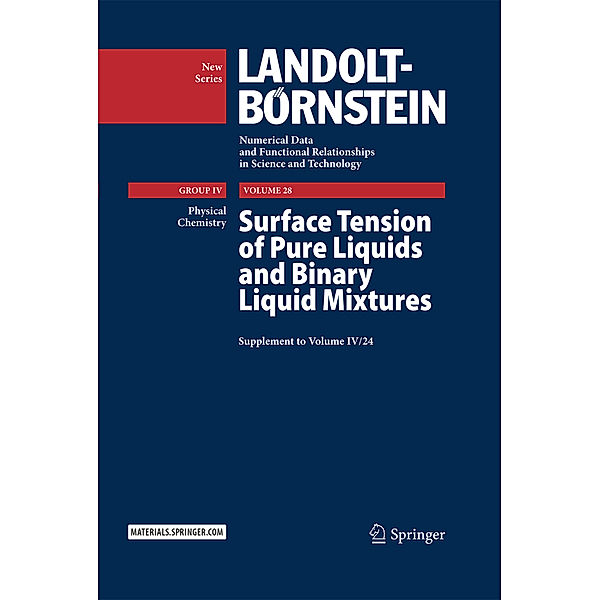 Surface Tension of Pure Liquids and Binary Liquid Mixtures, Ch. Wohlfarth