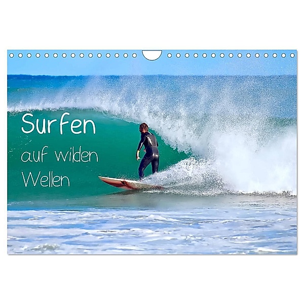 Surfen auf wilden Wellen (Wandkalender 2024 DIN A4 quer), CALVENDO Monatskalender, Marion Meyer © Stimmungsbilder1