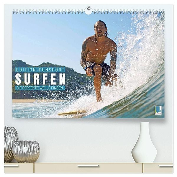Surfen: Die perfekte Welle finden - Edition Funsport (hochwertiger Premium Wandkalender 2024 DIN A2 quer), Kunstdruck in Hochglanz, Calvendo
