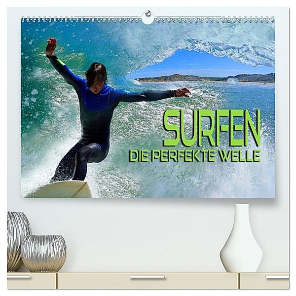 Surfen - die perfekte Welle (hochwertiger Premium Wandkalender 2024 DIN A2 quer), Kunstdruck in Hochglanz, Renate Bleicher