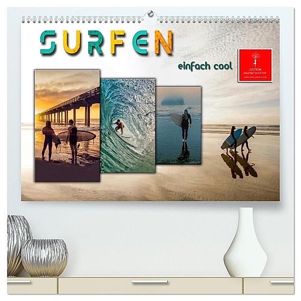 Surfen - einfach cool (hochwertiger Premium Wandkalender 2024 DIN A2 quer), Kunstdruck in Hochglanz, Peter Roder