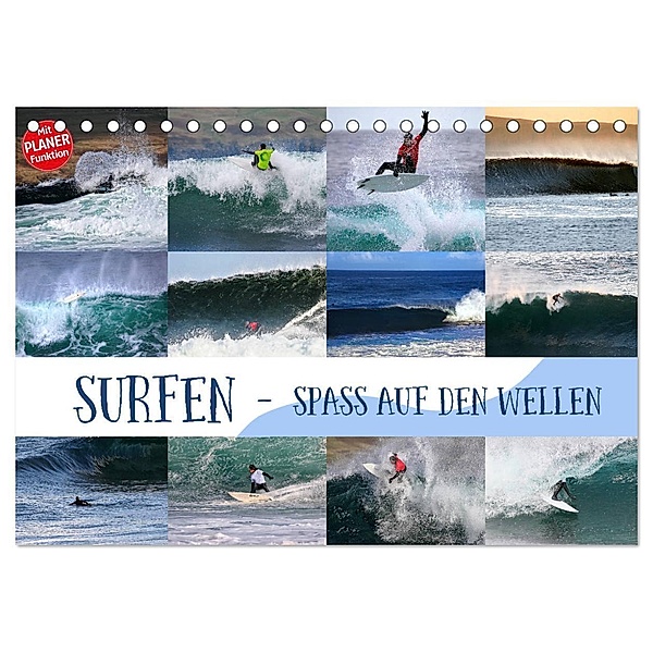 Surfen - Spaß auf den Wellen (Tischkalender 2024 DIN A5 quer), CALVENDO Monatskalender, Martina Cross