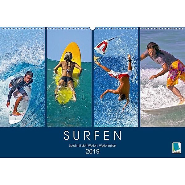Surfen: Spiel mit den Wellen - Wellenreiten (Wandkalender 2019 DIN A2 quer), Calvendo