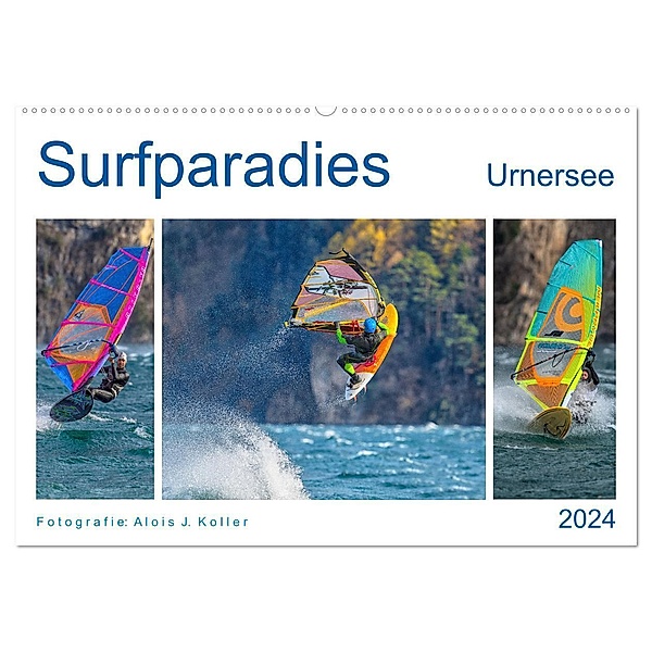 Surfparadies Urnersee (Wandkalender 2024 DIN A2 quer), CALVENDO Monatskalender, Alois J. Koller