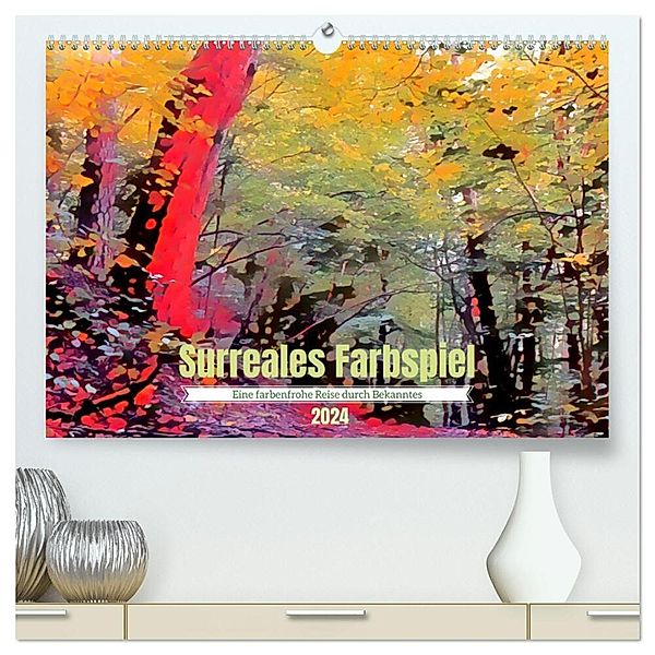 Surreales Farbspiel (hochwertiger Premium Wandkalender 2024 DIN A2 quer), Kunstdruck in Hochglanz, Ulrich Suess