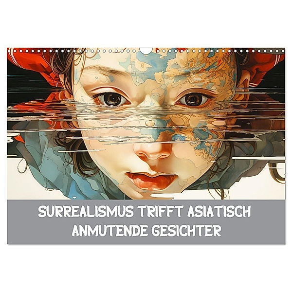 Surrealismus trifft asiatisch anmutende Gesichter (Wandkalender 2025 DIN A3 quer), CALVENDO Monatskalender, Calvendo, Liselotte Brunner-Klaus