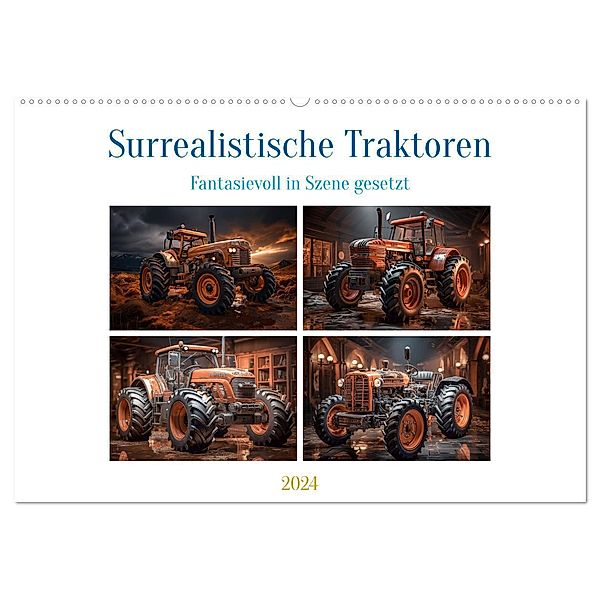 Surrealistische Traktoren (Wandkalender 2024 DIN A2 quer), CALVENDO Monatskalender, Steffen Gierok-Latniak