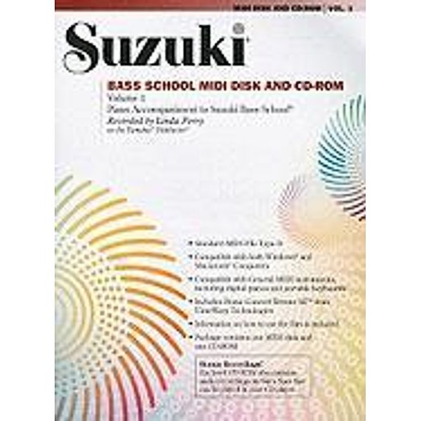 Suzuki Bass School, Piano Accompaniment, 1 MIDI Disk + CD-ROM, Shinichi Suzuki