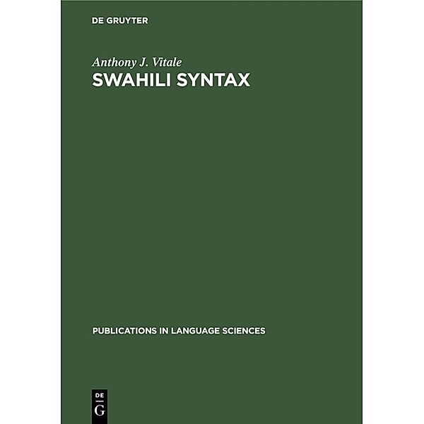 Swahili Syntax, Anthony J. Vitale