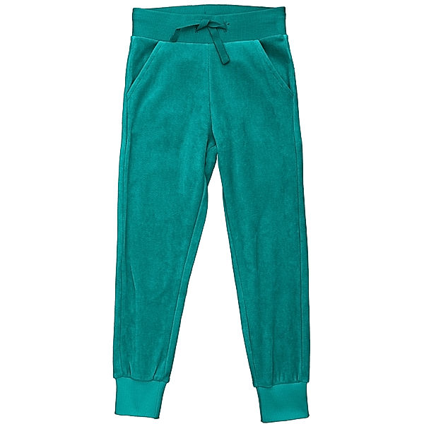 Maxomorra Sweat-Hose VELOUR SOLID in lagoon