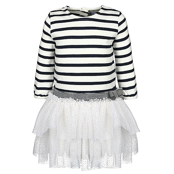 Petit Bateau Sweat-Kleid LITTLE GIRL mit Tüll in weiß/navy