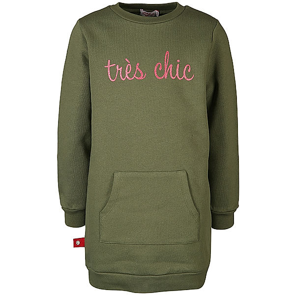 Volltreffer Sweat-Kleid TRÈS CHIC mit Glitzer in olive