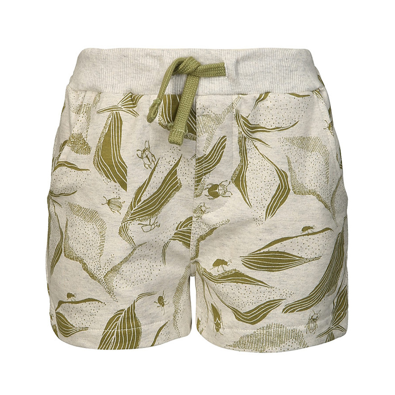 Sweat-Shorts INSEKTEN in beige melange/grün