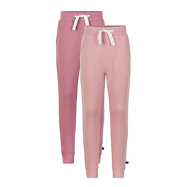 Minymo Sweathose BASIC GIRL 2er-Pack in rosa/beere