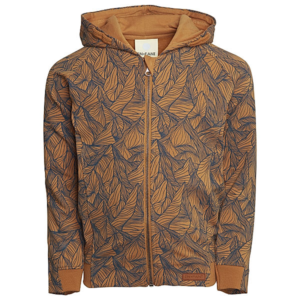 EN FANT Sweatjacke MOUNTAIN AOP in tobacco brown