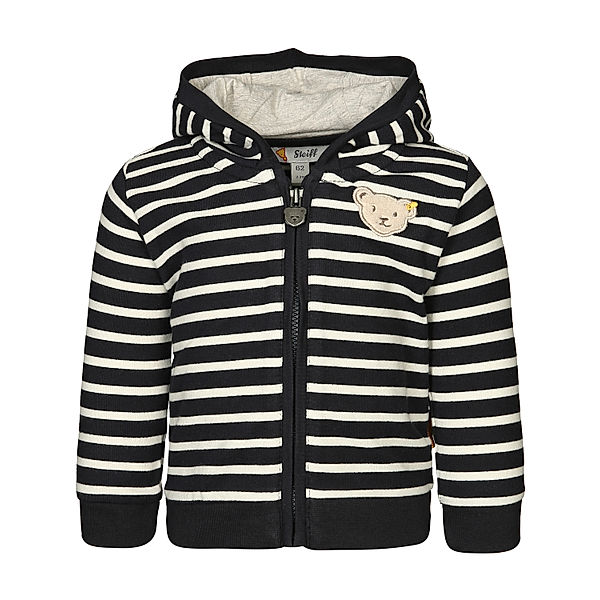 Steiff Sweatjacke PAPER PLANE gestreift in navy