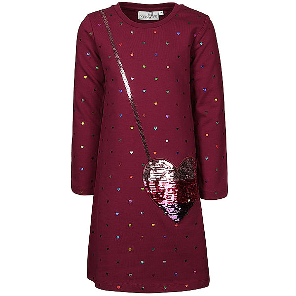 happy girls Sweatkleid RAINBOW HEARTS mit Wendepailletten in berry