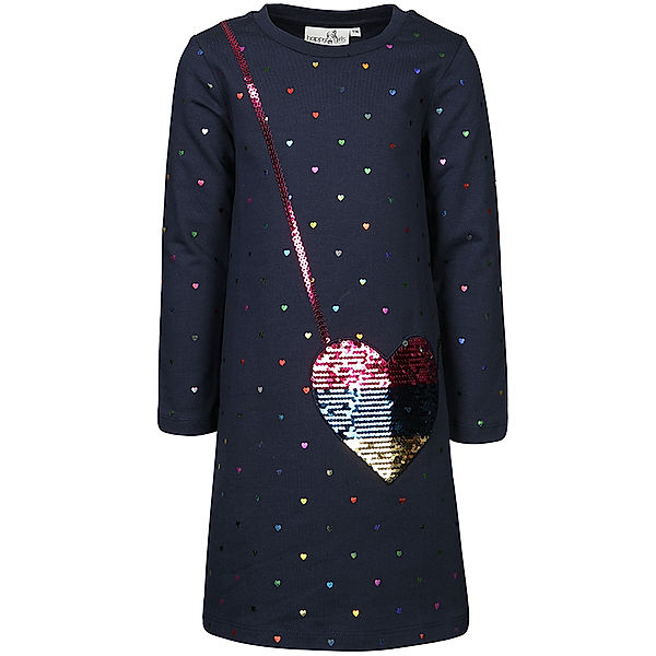 happy girls Sweatkleid RAINBOW HEARTS mit Wendepailletten in navy