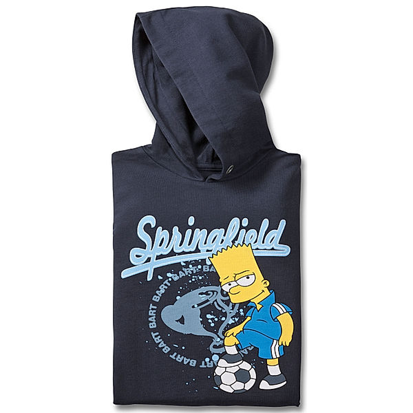 Sweatshirt Bart Simpson, mit Kapuze, navy, Gr.122/128