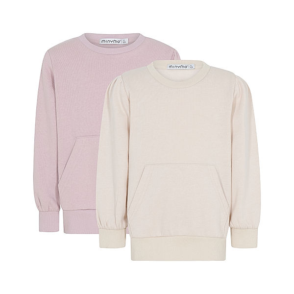 Minymo Sweatshirt BASIC 2er-pack in violet ice