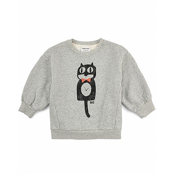 Bobo Choses Sweatshirt CAT O'CLOCK in light heather grey
