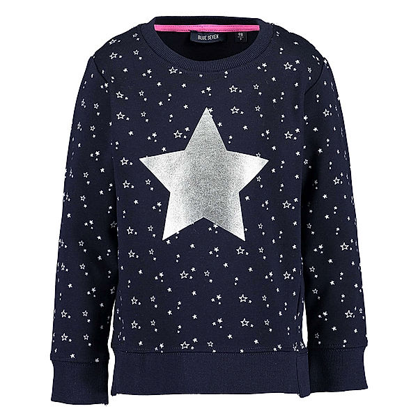 BLUE SEVEN Sweatshirt COSMIC LOVE – SILVER STAR in nachtblau