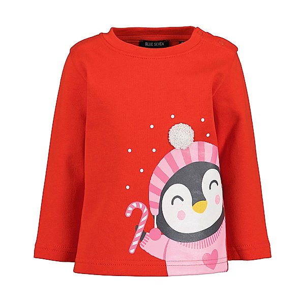 BLUE SEVEN Sweatshirt HAPPY PENGUIN in tomate