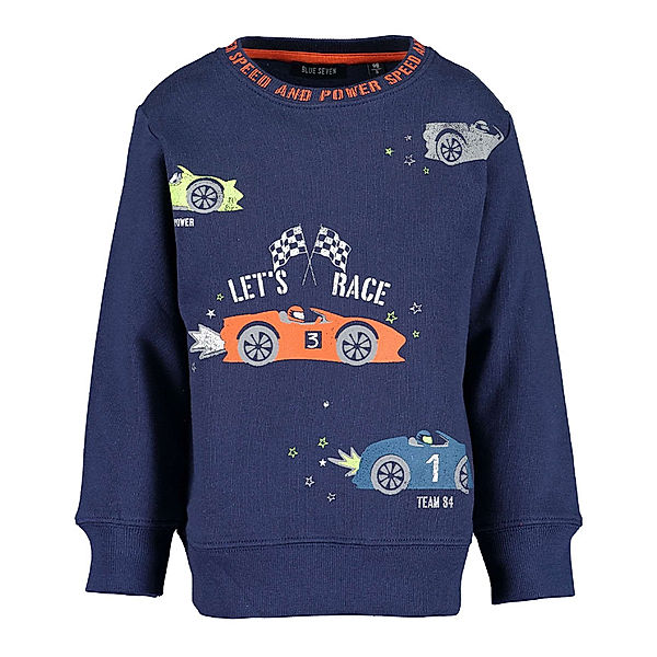 BLUE SEVEN Sweatshirt HIGH SPEED – LET’S RACE in dunkelblau