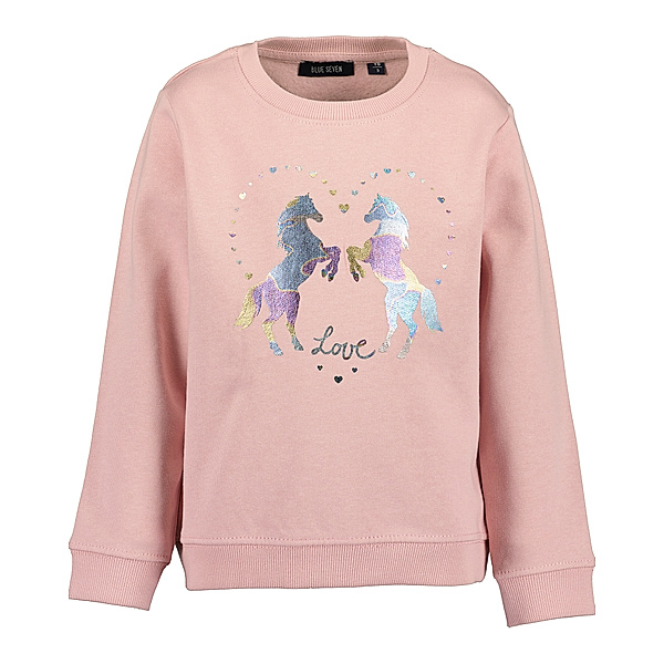 BLUE SEVEN Sweatshirt HORSE LOVE in rosa