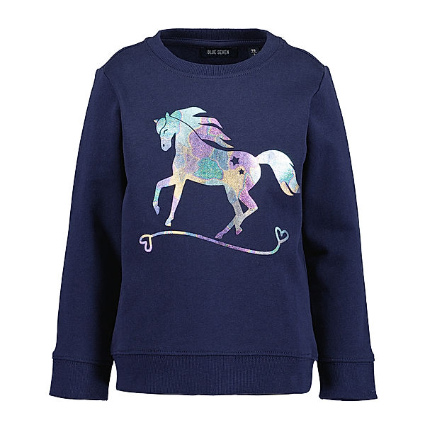 BLUE SEVEN Sweatshirt HORSE mit Foliendruck in ultramarin