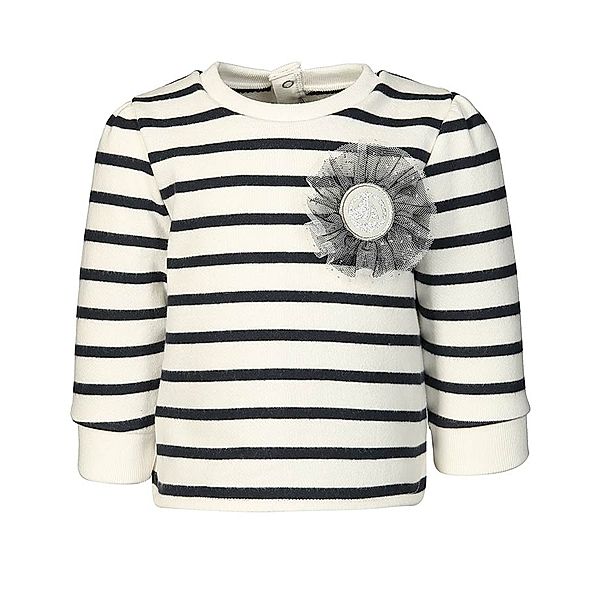 Petit Bateau Sweatshirt LELOUP gestreift in weiß/marine