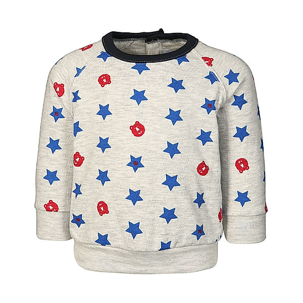 Petit Bateau Sweatshirt LEONIN mit Sternen in grau melange