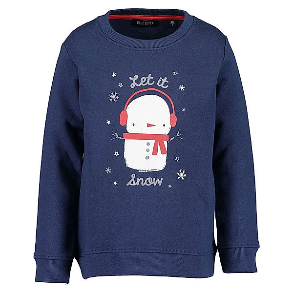 BLUE SEVEN Sweatshirt LET IT SNOW in dunkelblau