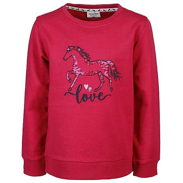 Salt & Pepper Sweatshirt LOVE HORSE in berry