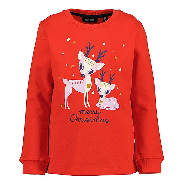 BLUE SEVEN Sweatshirt MERRY CHRISTMAS in tomate