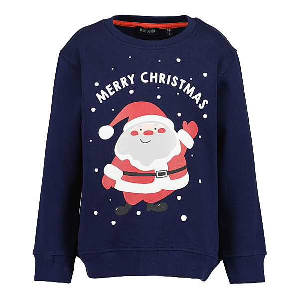BLUE SEVEN Sweatshirt MERRY CHRISTMAS in ultramarin