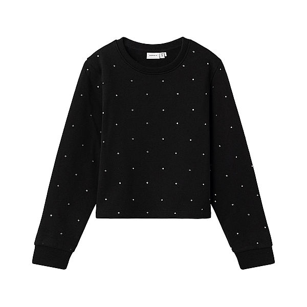 name it Sweatshirt NKF RHINESTONES in schwarz